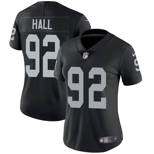 Nike Raiders #92 P.J. Hall Black Team Color Women's Stitched NFL Vapor Untouchable Limited Jersey
